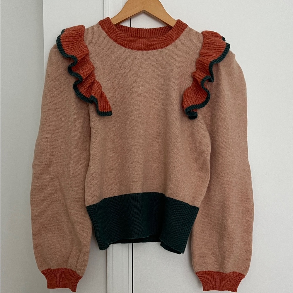 Women's Sweater with Ruffle Detail